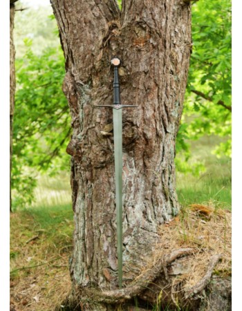 Medieval black knight's sword