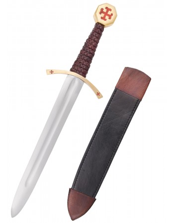 Templar Dagger with Leather Scabbard