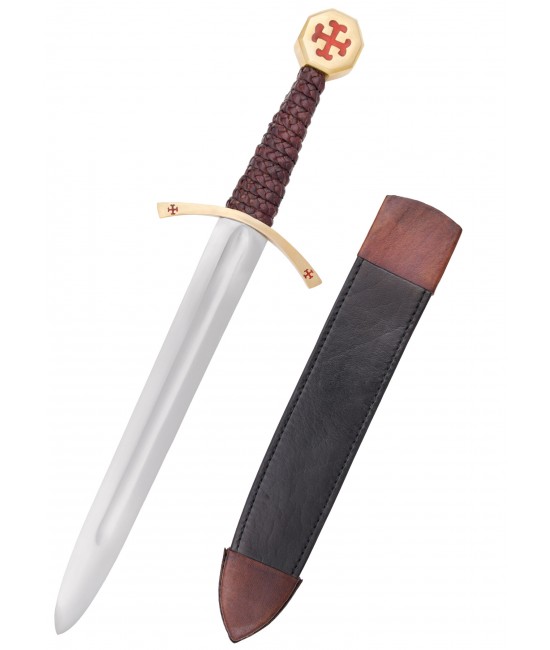 Templar Dagger with Leather Scabbard