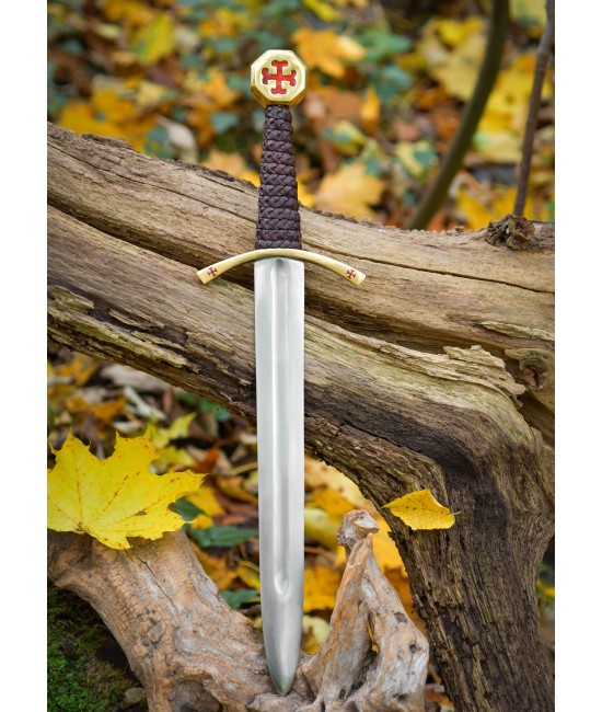 Templar Dagger with Leather Scabbard