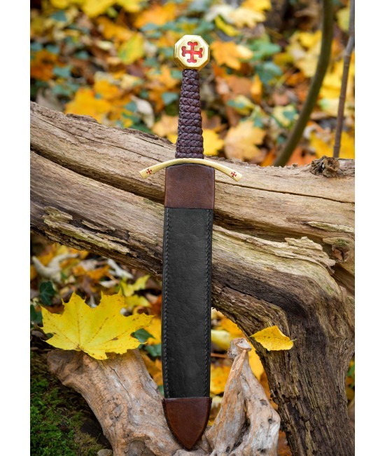 Templar Dagger with Leather Scabbard