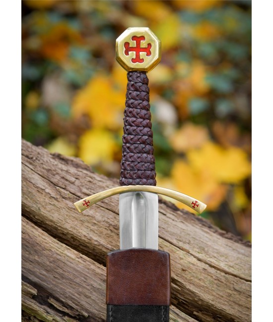 Templar Dagger with Leather Scabbard