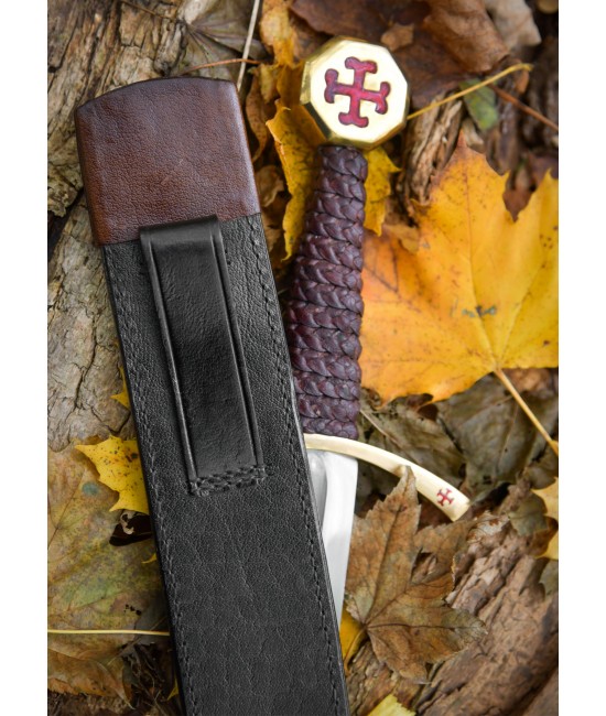 Templar Dagger with Leather Scabbard