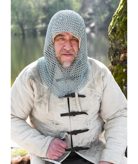 Chain mail coif, galvanised