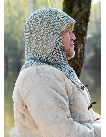 Chain mail coif, galvanised