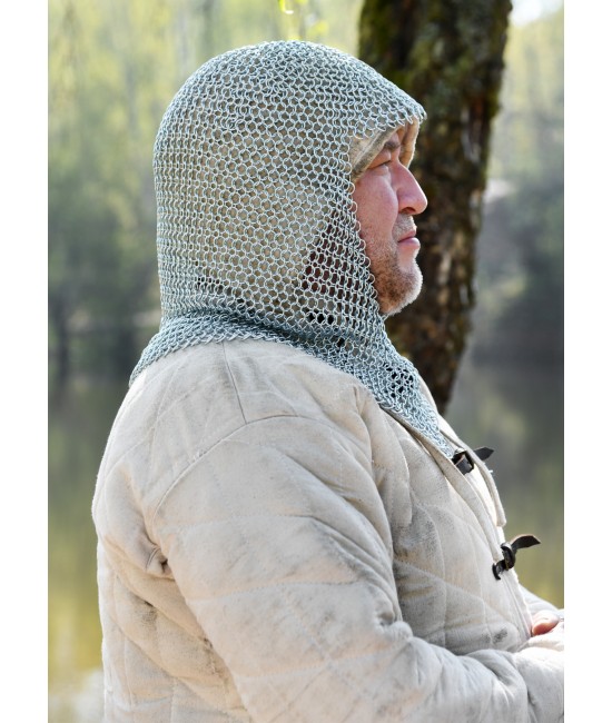 Chain mail coif, galvanised