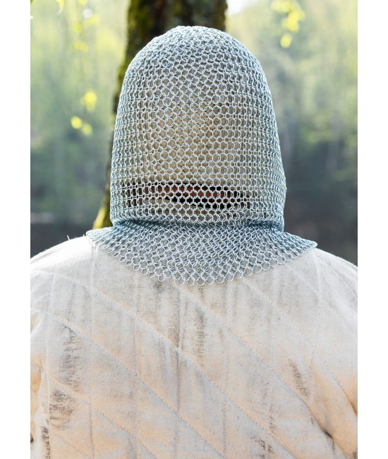 Chain mail coif, galvanised