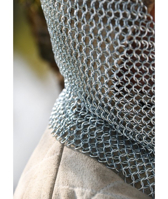Chain mail coif, galvanised