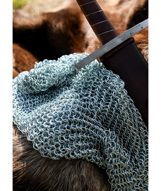 Chain mail coif, galvanised