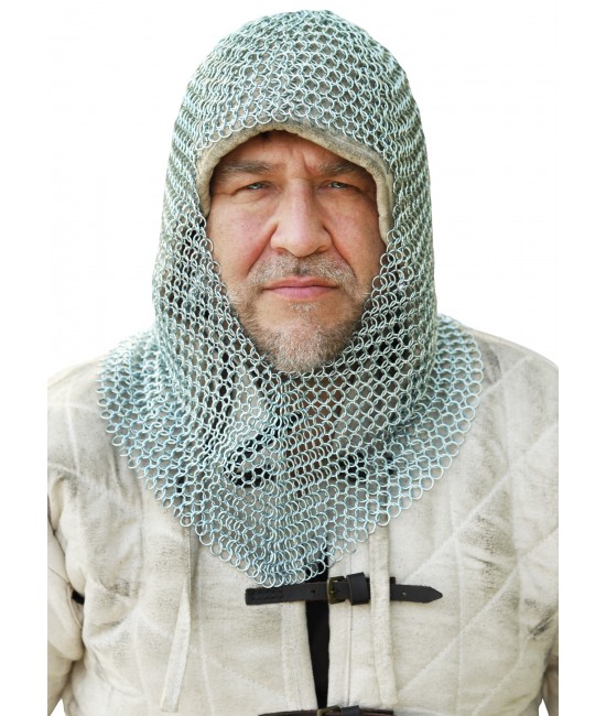 Chain mail coif, galvanised