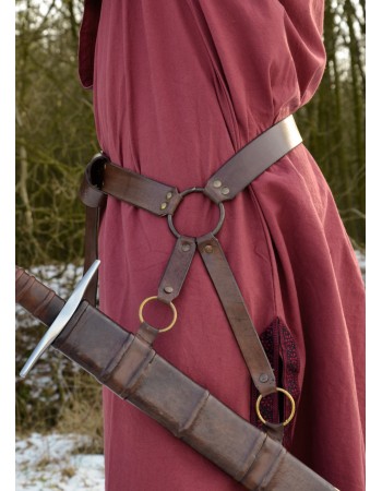 Medieval Swordbelt, brown leather
