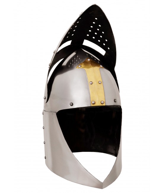 Sugarloaf Helm with hinged visor, 1.6 mm steel, polished