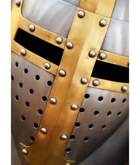 Sugarloaf Helm with hinged visor, 1.6 mm steel, polished