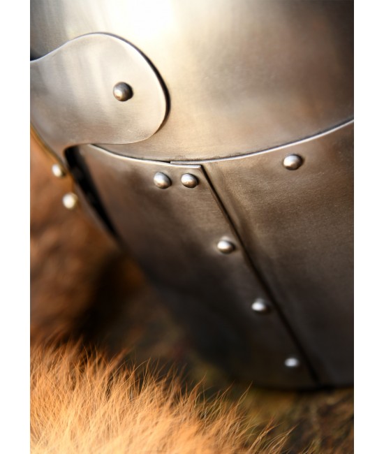 Sugarloaf Helm with hinged visor, 1.6 mm steel, polished