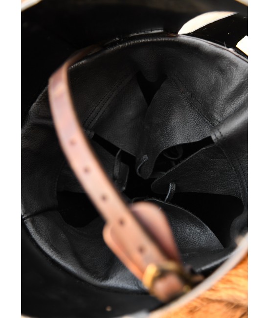 Sugarloaf Helm with hinged visor, 1.6 mm steel, polished