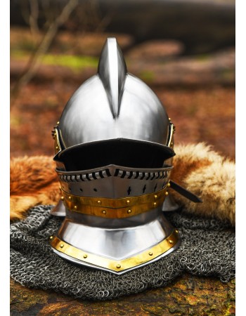 Borgognotta (o *Sturmhaube*), acciaio da 1,2 mm