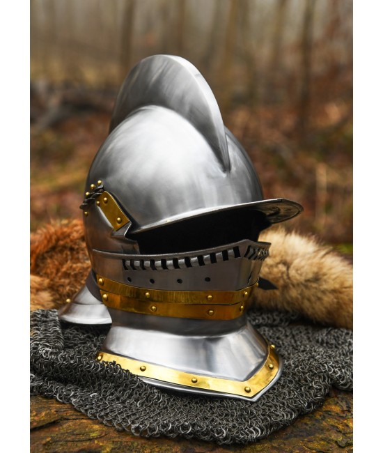 Burgonet (or *Sturmhaube*), 1.2 mm steel