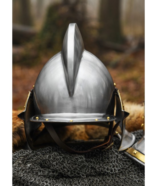 Burgonet (or *Sturmhaube*), 1.2 mm steel