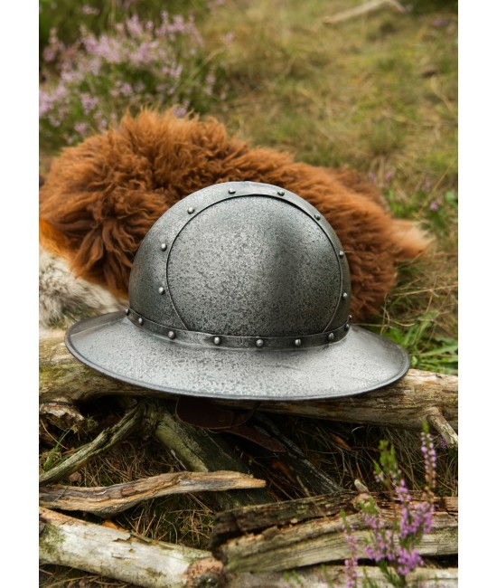 Medieval kettle hat, antique finish, 1.6mm steel
