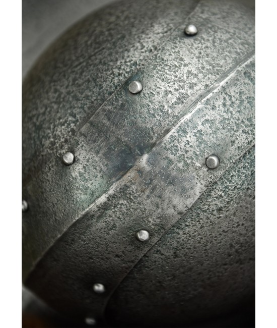 Medieval kettle hat, antique finish, 1.6mm steel