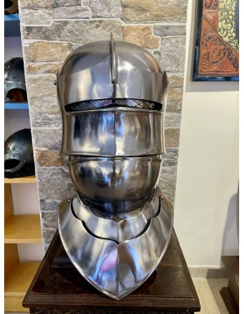Gothic sallet helmet with gorget, 1.6mm steel