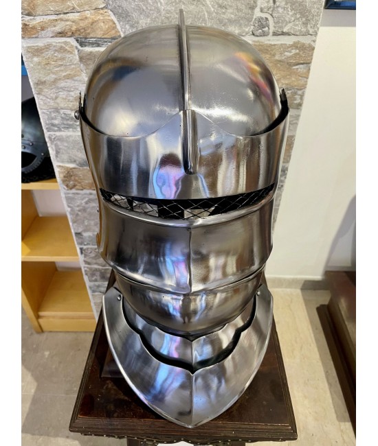 Gothic sallet helmet with gorget, 1.6mm steel