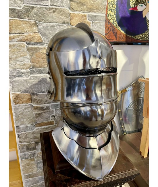 Gothic sallet helmet with gorget, 1.6mm steel