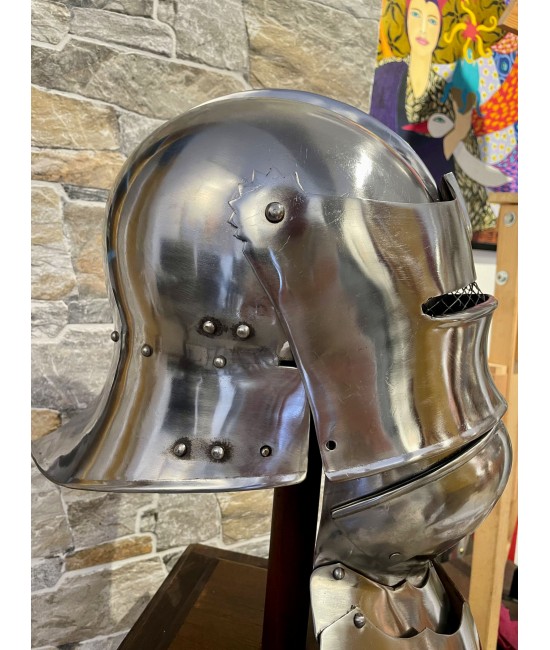 Gothic sallet helmet with gorget, 1.6mm steel