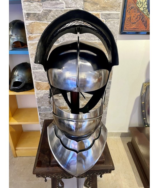 Gothic sallet helmet with gorget, 1.6mm steel