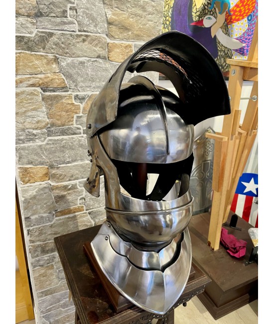 Gothic sallet helmet with gorget, 1.6mm steel