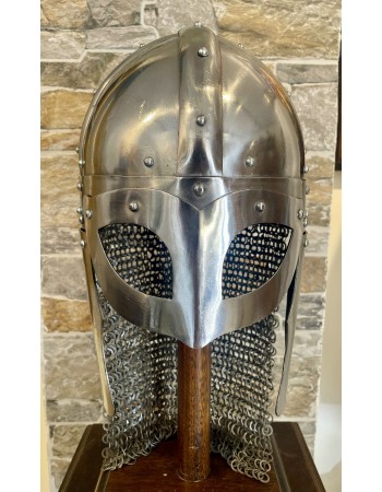Viking Helmet with Riveted Chainmail