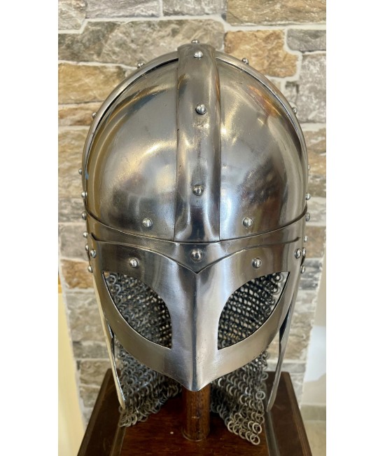 Viking Helmet with Riveted Chainmail