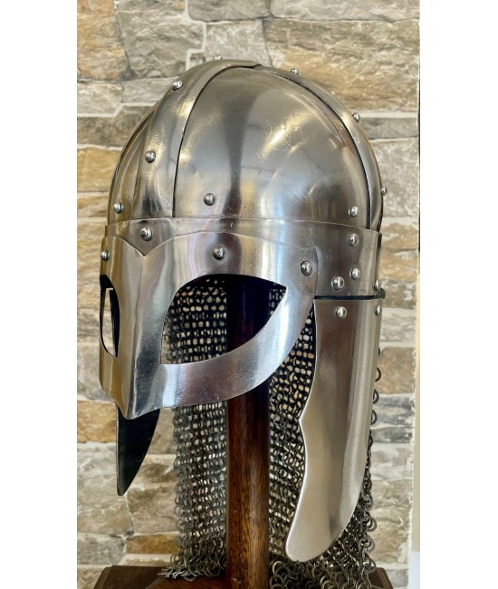 Viking Helmet with Riveted Chainmail