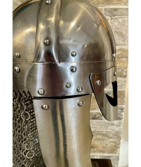 Viking Helmet with Riveted Chainmail