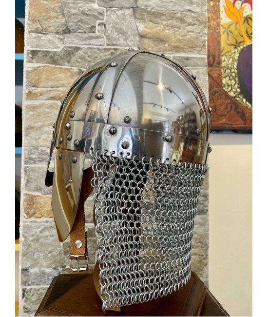 Viking Helmet with Cheek Guards and Aventail