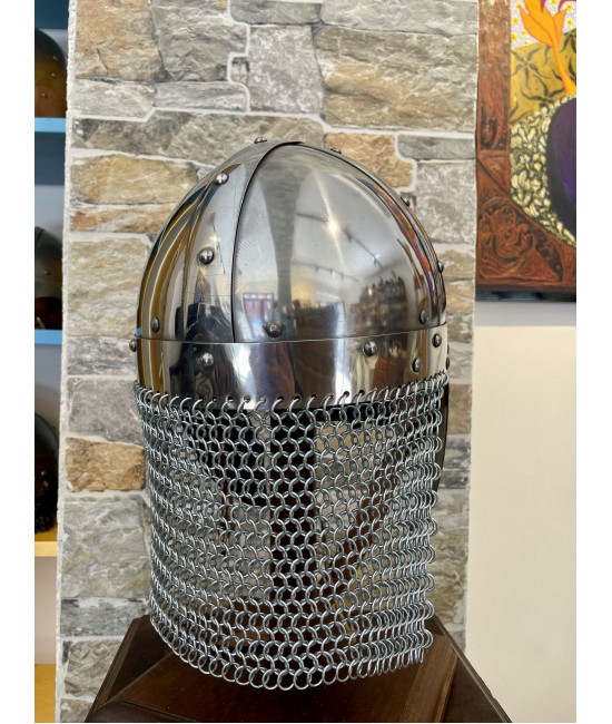 Viking Helmet with Cheek Guards and Aventail