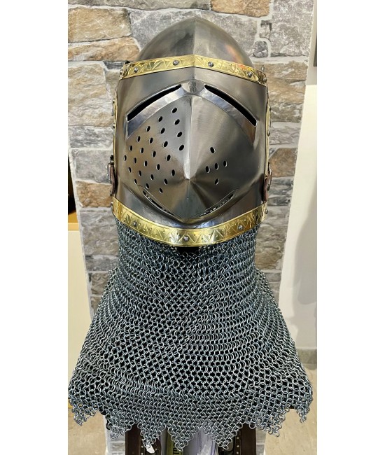 Medieval Bascinet helmet