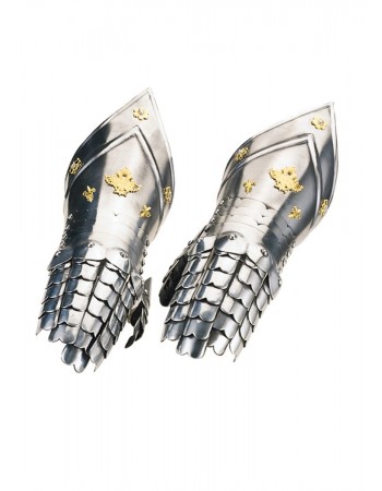 Medieval Gauntlets Gold-Decorated