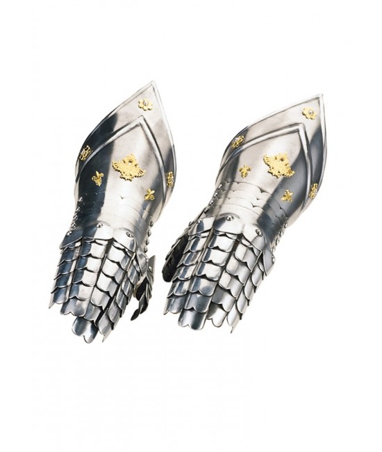Medieval Gauntlets Gold-Decorated