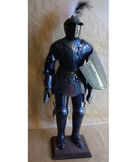 Desk suit-of-armour (dark finish) - Miniature Armor 