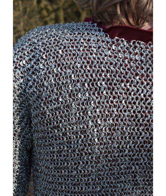 Riveted and zinc-plated Hauberk, Inner ring diameter 9mm