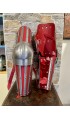 Medieval Splint Arm Harness, red leather