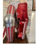 Medieval Splint Arm Harness, red leather