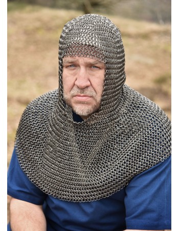 Chainmail coif, butted spring steel, 8 mm inner diameter