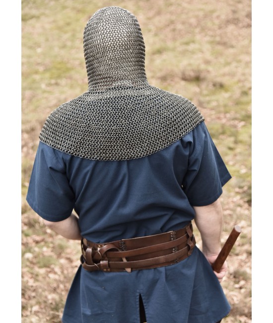 Chainmail coif, butted spring steel, 8 mm inner diameter