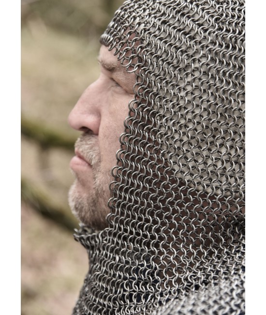 Chainmail coif, butted spring steel, 8 mm inner diameter