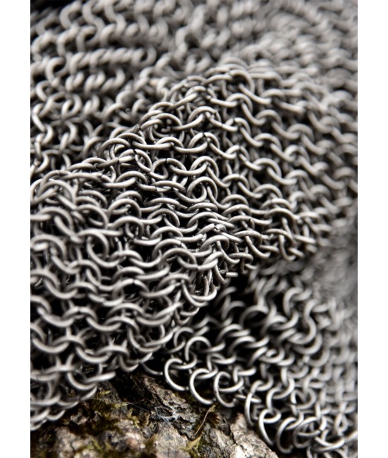 Chainmail coif, butted spring steel, 8 mm inner diameter