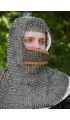 Flat riveted rings chainmail with face guard