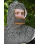 Flat riveted rings chainmail with face guard