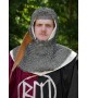 Flat riveted rings chainmail with face guard